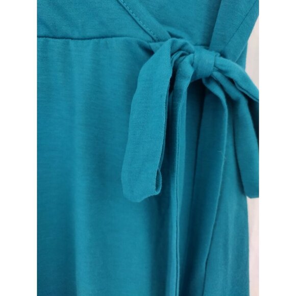 WEST LOOP Women's Teal Polyester Spandex Tie Front Wrap Dress West, NWT. - Picture 5 of 7